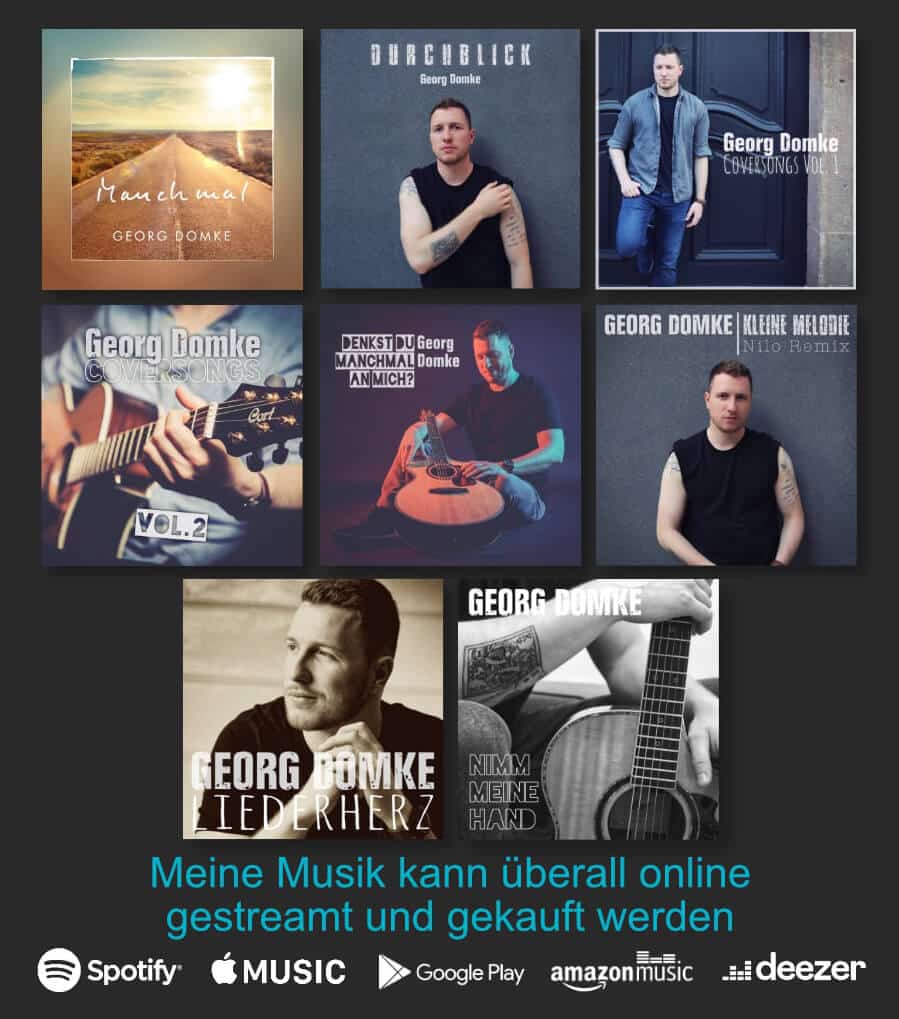 Auf diesem Bild sind alle Frontcover von meinen Alben, Singles und EPs zu sehen.